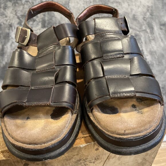 VTG BILL BLASS Fisherman Leather Sandals Men 10.5 cushioned insole 90s Y2K main image 6